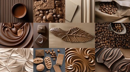 Sticker - Collage of Chocolate, Coffee, and Cocoa Powder