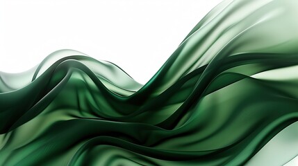 Wall Mural - deep forest green wave abstract background, rich and enveloping, isolated on white
