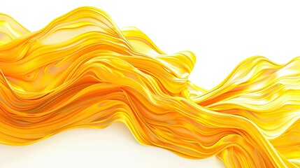 Deep marigold wave abstract background, sunny and vibrant, isolated on white