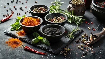 Canvas Print - spices and herbs on the table