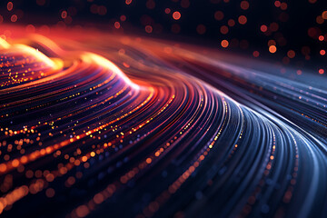 Poster - abstract background of smooth lines. big data visualization.