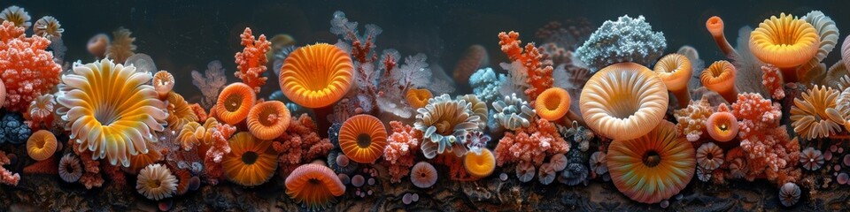 Wall Mural - There are numerous varieties of corals depicted in this image