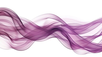 Gentle mauve wave abstract design, serene and whimsical, isolated on a white backdrop