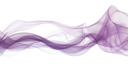 Wall Mural - gentle mauve wave abstract design, serene and whimsical, isolated on a white backdrop