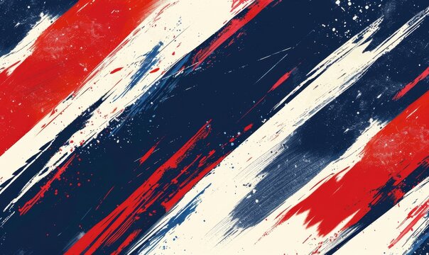 A navy blue, white and red brush stroke pattern with large diagonal lines, creating an abstract background for sportsthemed designs or branding Generative AI