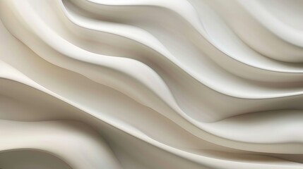 Wall Mural - Gentle taupe wave abstract pattern, neutral and sophisticated, isolated on a white backdrop