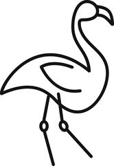 Wall Mural - Flamingo standing icon, outline style