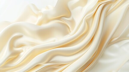 Wall Mural - rich cream wave abstract background, soft and inviting, isolated on white