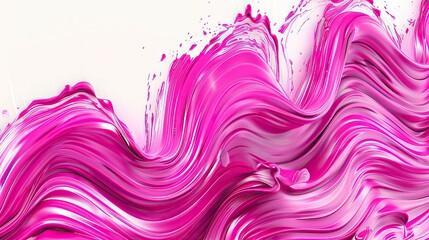Wall Mural - rich fuchsia wave abstract pattern, vibrant and playful, isolated on a white backdrop