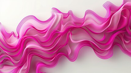 Wall Mural - rich fuchsia wave abstract pattern, vibrant and playful, isolated on a white backdrop