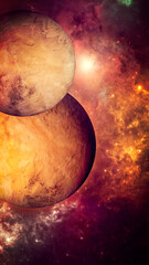 Wall Mural - planets and exoplanets of unexplored galaxies. sci-fi. new worlds to discover. colonization and expl