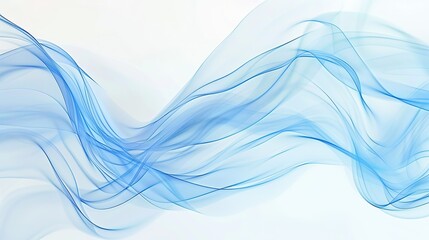 Wall Mural - Rich powder blue wave abstract background, soft and airy, isolated on white