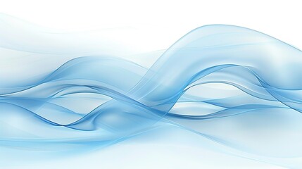 Wall Mural - rich powder blue wave abstract background, soft and airy, isolated on white