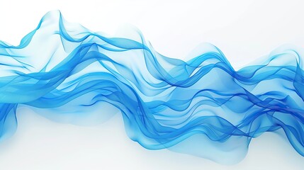 Wall Mural - rich powder blue wave abstract background, soft and airy, isolated on white