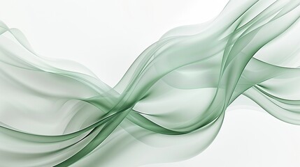 Wall Mural - rich sage wave abstract background, calming and sophisticated, isolated on white