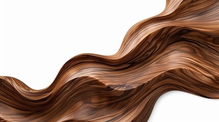 Wall Mural - rich walnut wave abstract background, deep and nutty, isolated on white