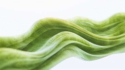 Wall Mural - soft moss green wave abstract pattern, calming and natural, isolated on a white backdrop