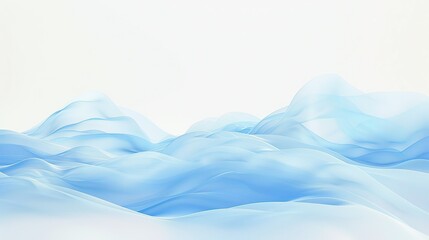 Wall Mural - soft sky blue wave abstract design, calm and expansive, isolated on a white backdrop