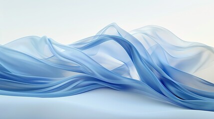 Wall Mural - soft sky blue wave abstract design, calm and expansive, isolated on a white backdrop