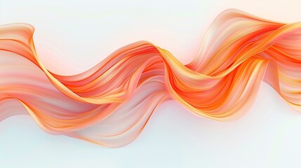 vibrant peach wave abstract design, lively and warm, isolated on a white backdrop