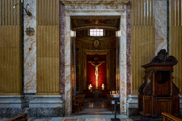 Crocifisso Maggiore,  side chapel at  Chiesa del Gesù, mannerist and baroque styled church in Rome, Italy