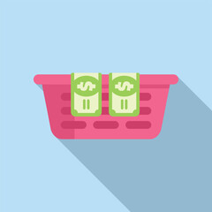 Poster - representing the concept of money laundering with dollar bills being washed in a pink basket