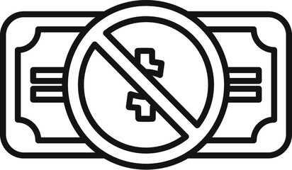 Sticker - Simple icon representing the concept of banning or stopping finances