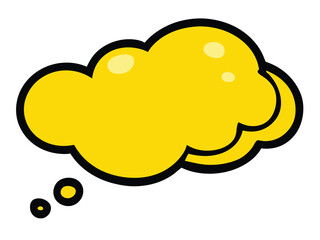 Wall Mural - Yellow Thought Bubble Vector Illustration Isolated