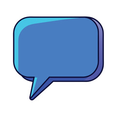 Wall Mural - Blue Speech Bubble Vector Icon for Chat and Messaging Apps