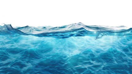 Wall Mural - water wave underwater blue ocean swimming pool wide panorama background sandy sea bottom isolated white background