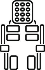Poster - Futuristic concept, modern humanoid robot standing on white background. Vector illustration of advanced technology and artificial intelligence in robotics industry