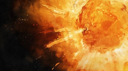 Poster - Spectacular solar flare with a bright burst of energy extending into space. Capturing the essence of solar activity and its impact on space weather