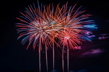 Wall Mural - Brazil independence day  stunning fireworks illuminate the night sky in a dazzling celebration