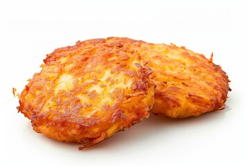 Wall Mural - Hash browns on white surface