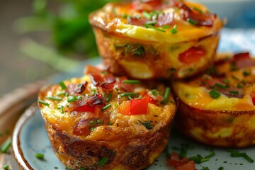 Sticker - Muffins with egg onion pepper bacon and cheese