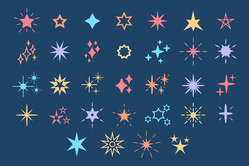 star and flower shapes minimalist stars icon and symbol