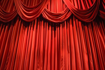 Canvas Print - Red theater curtains in the background