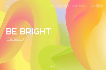 Wall Mural - Trendy Rainbow Color Gradient Background Landing Page. Modern Backdrop for Poster, Brochure, Advertising, Placard, Invitation Card, Music Festival, Night Club, Website