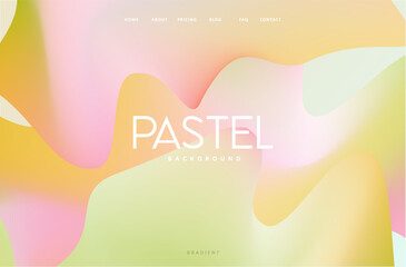 Wall Mural - wavy pastel gradient mash flow shape background landing page. trendy tones modern color pink, green 