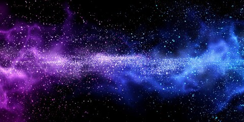 Poster - Abstract Cosmic Background With Blue And Purple Neon Glow