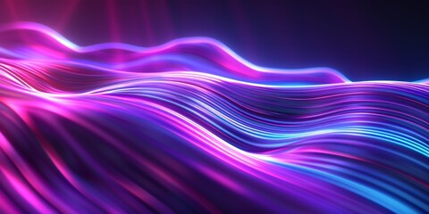 Poster - Abstract Purple And Blue Neon Ripple Texture With Defocused Glow