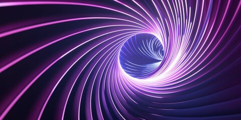Poster - Abstract Purple Spiral Illusion With Geometric Shapes