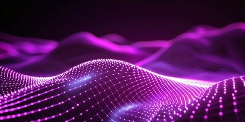 Wall Mural - Abstract Purple Neon Wave Background