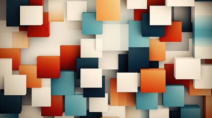 Wall Mural - A retro pattern with overlapping squares  