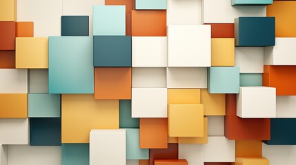 Wall Mural - A retro pattern with overlapping squares  