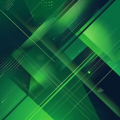 Wall Mural - Abstract green background. Minimalist style cover template with vibrant perspective 3d geometric shapes collection. Ideal design for social media, cover, banner, flyer.