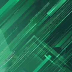 Wall Mural - Abstract green background. Minimalist style cover template with vibrant perspective 3d geometric shapes collection. Ideal design for social media, cover, banner, flyer.