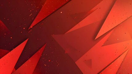 Wall Mural - Red abstract background with sharp geometric shapes and gradient effects, ideal for dynamic and modern design projects, presentations, and tech visuals