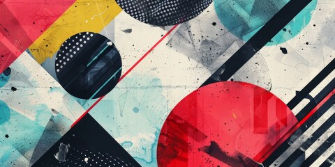 Poster - Abstract Geometric Shapes With Textured Fill