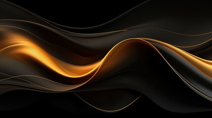 Canvas Print - An elegant pattern with flowing gold lines 